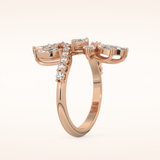 1.95 TCW Marquise & Round Shaped Moissanite Swirl Wedding Band