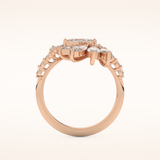 1.95 TCW Marquise & Round Shaped Moissanite Swirl Wedding Band