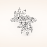 1.95 TCW Marquise & Round Shaped Moissanite Swirl Wedding Band