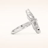 1.95 TCW Marquise & Round Shaped Moissanite Swirl Wedding Band