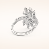 1.95 TCW Marquise & Round Shaped Moissanite Swirl Wedding Band