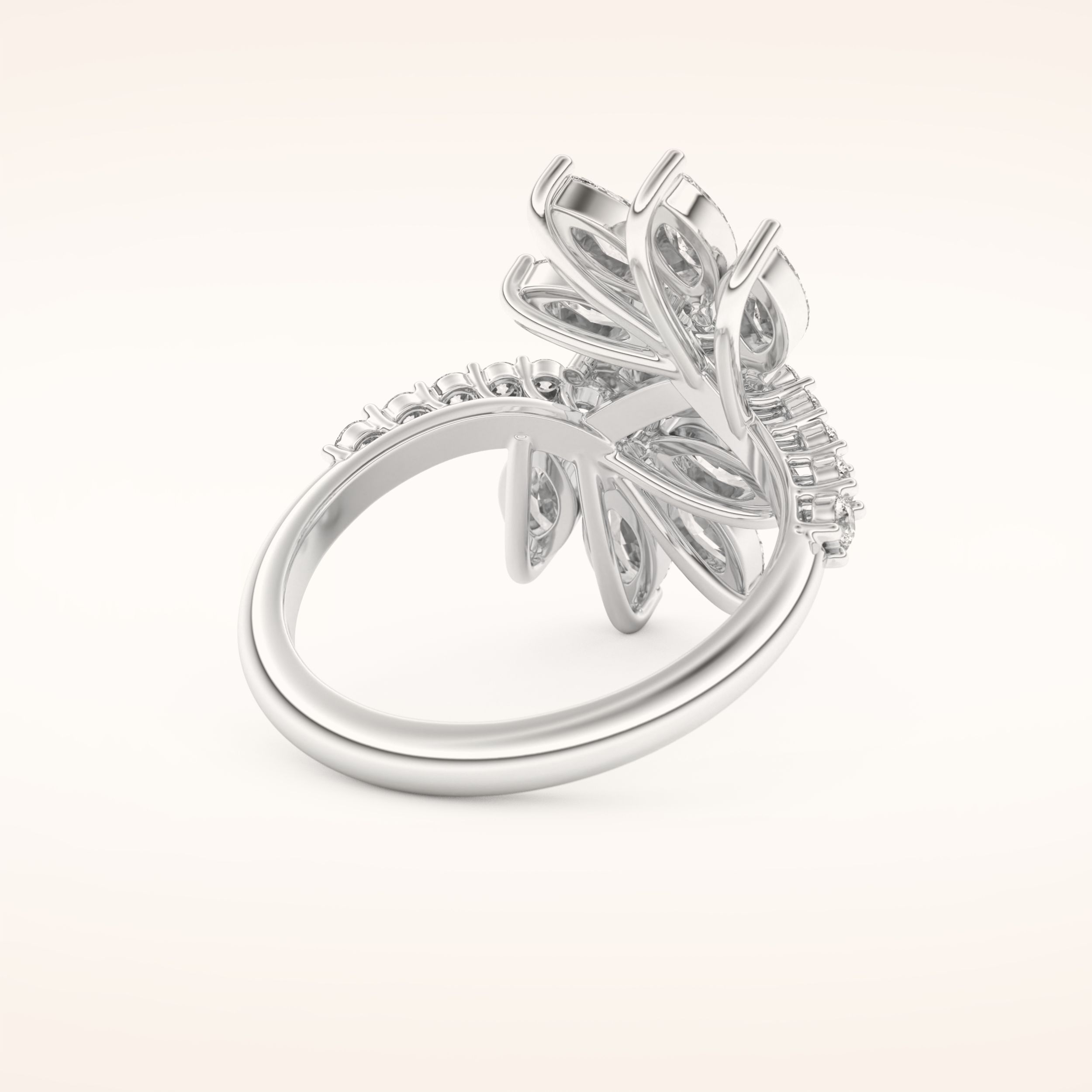 1.95 TCW Marquise & Round Shaped Moissanite Swirl Wedding Band