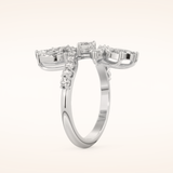 1.95 TCW Marquise & Round Shaped Moissanite Swirl Wedding Band