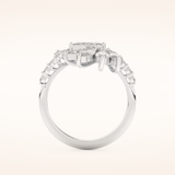 1.95 TCW Marquise & Round Shaped Moissanite Swirl Wedding Band