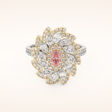 0.18 CT Marquise Shaped Cluster Moissanite Engagement Ring