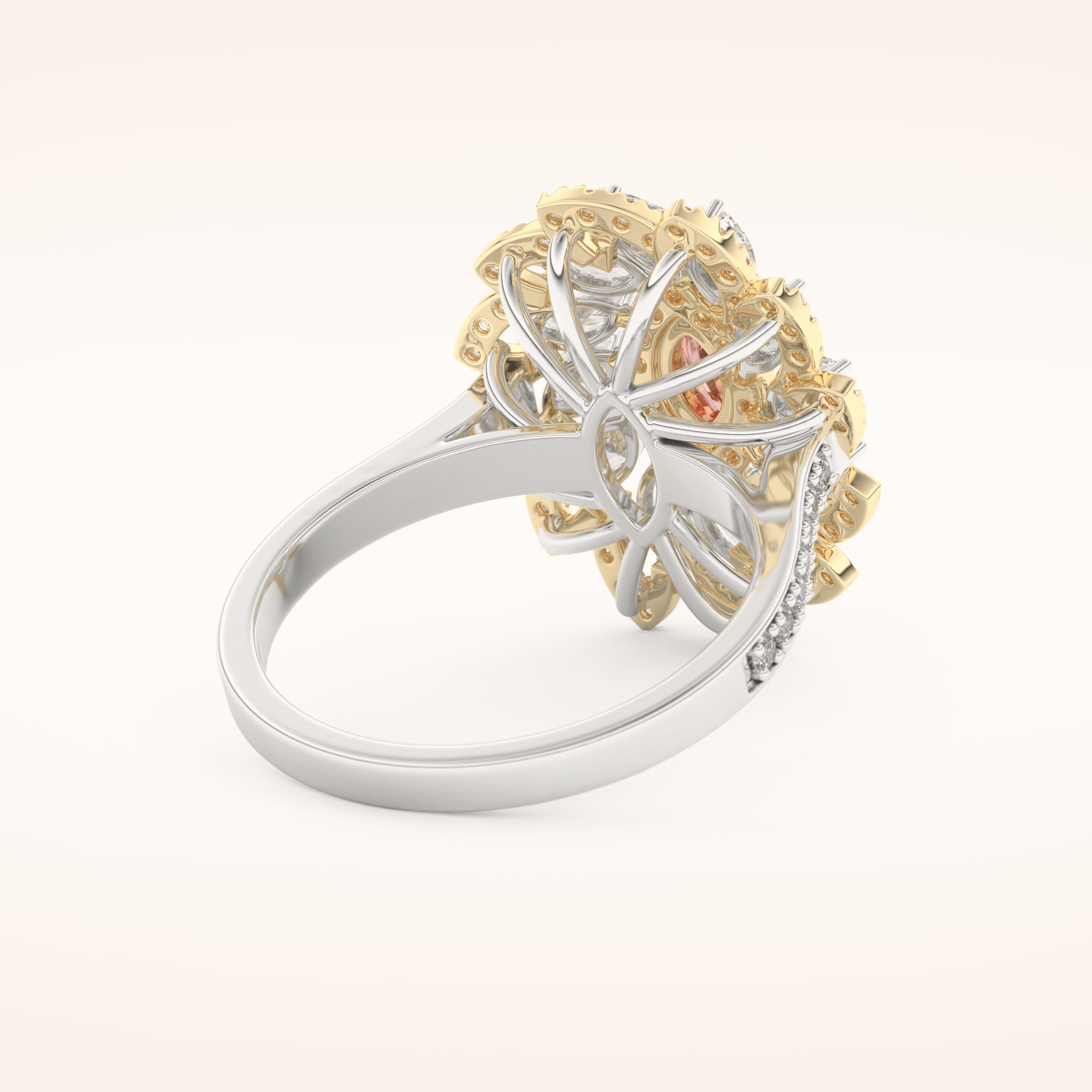 0.18 CT Marquise Shaped Cluster Moissanite Engagement Ring