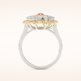 0.18 CT Marquise Shaped Cluster Moissanite Engagement Ring