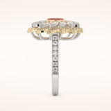 0.18 CT Marquise Shaped Cluster Moissanite Engagement Ring