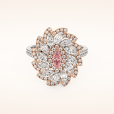 0.18 CT Marquise Shaped Cluster Moissanite Engagement Ring