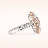 0.18 CT Marquise Shaped Cluster Moissanite Engagement Ring