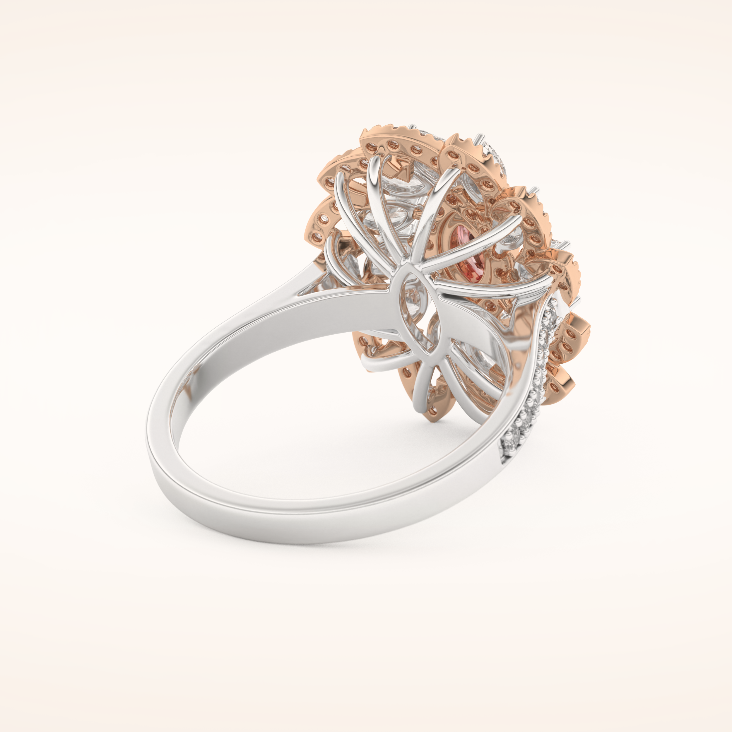 0.18 CT Marquise Shaped Cluster Moissanite Engagement Ring