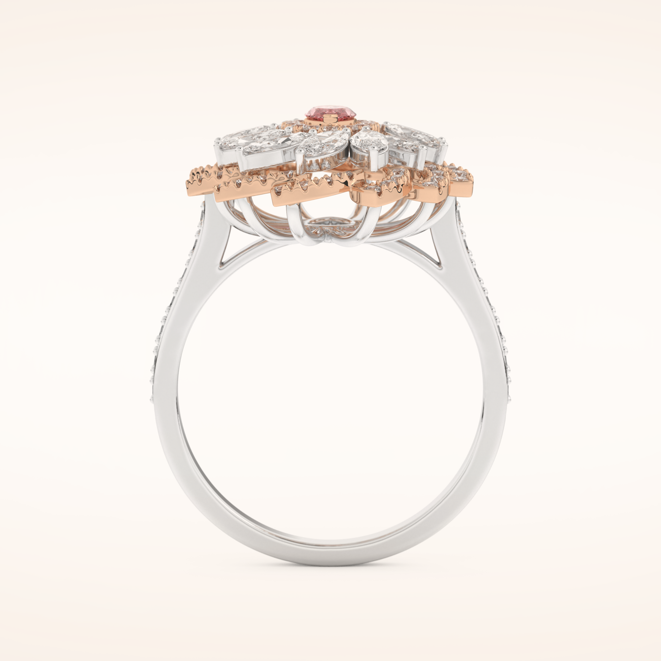 0.18 CT Marquise Shaped Cluster Moissanite Engagement Ring