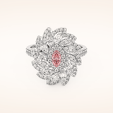 0.18 CT Marquise Shaped Cluster Moissanite Engagement Ring
