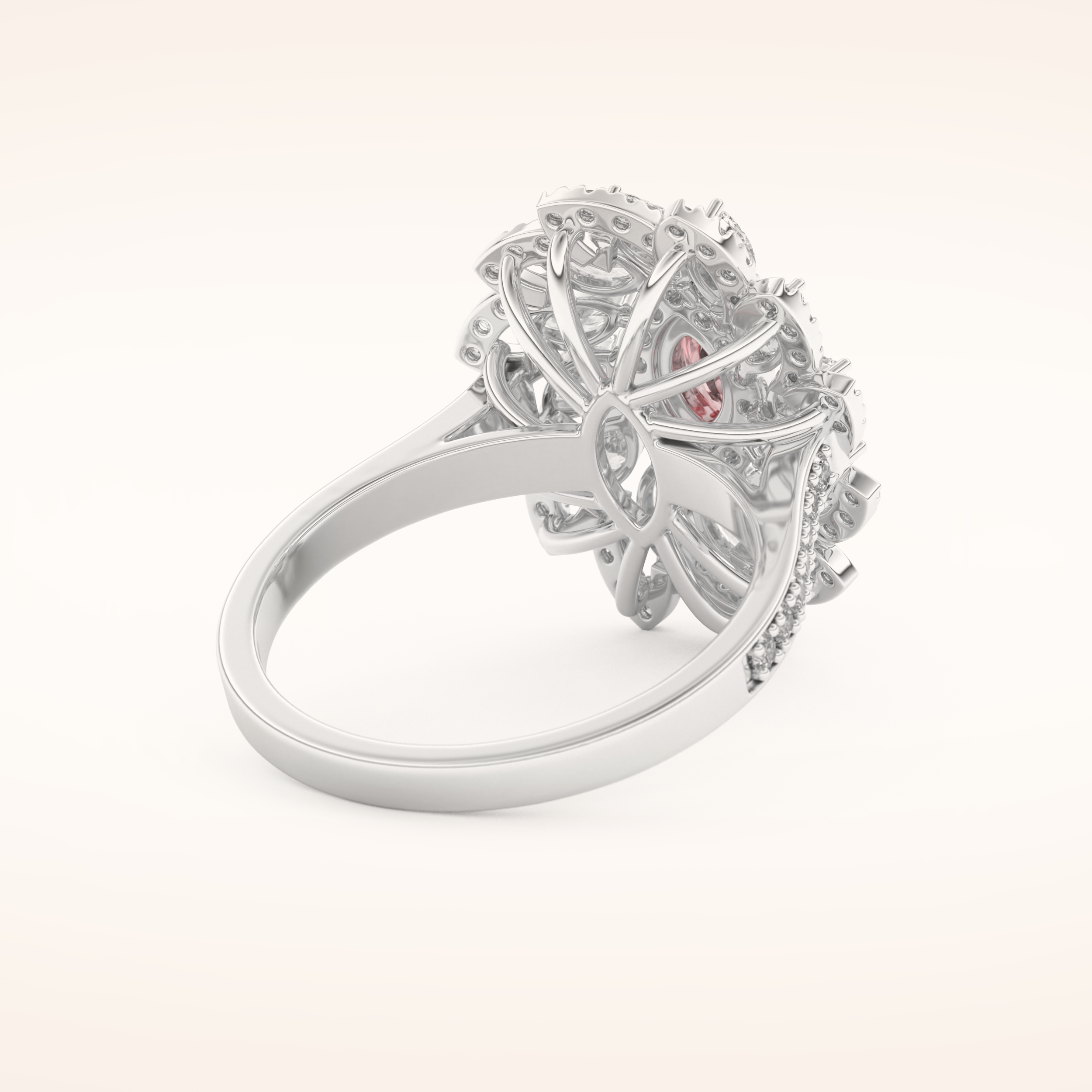 0.18 CT Marquise Shaped Cluster Moissanite Engagement Ring