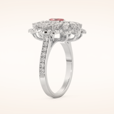 0.18 CT Marquise Shaped Cluster Moissanite Engagement Ring