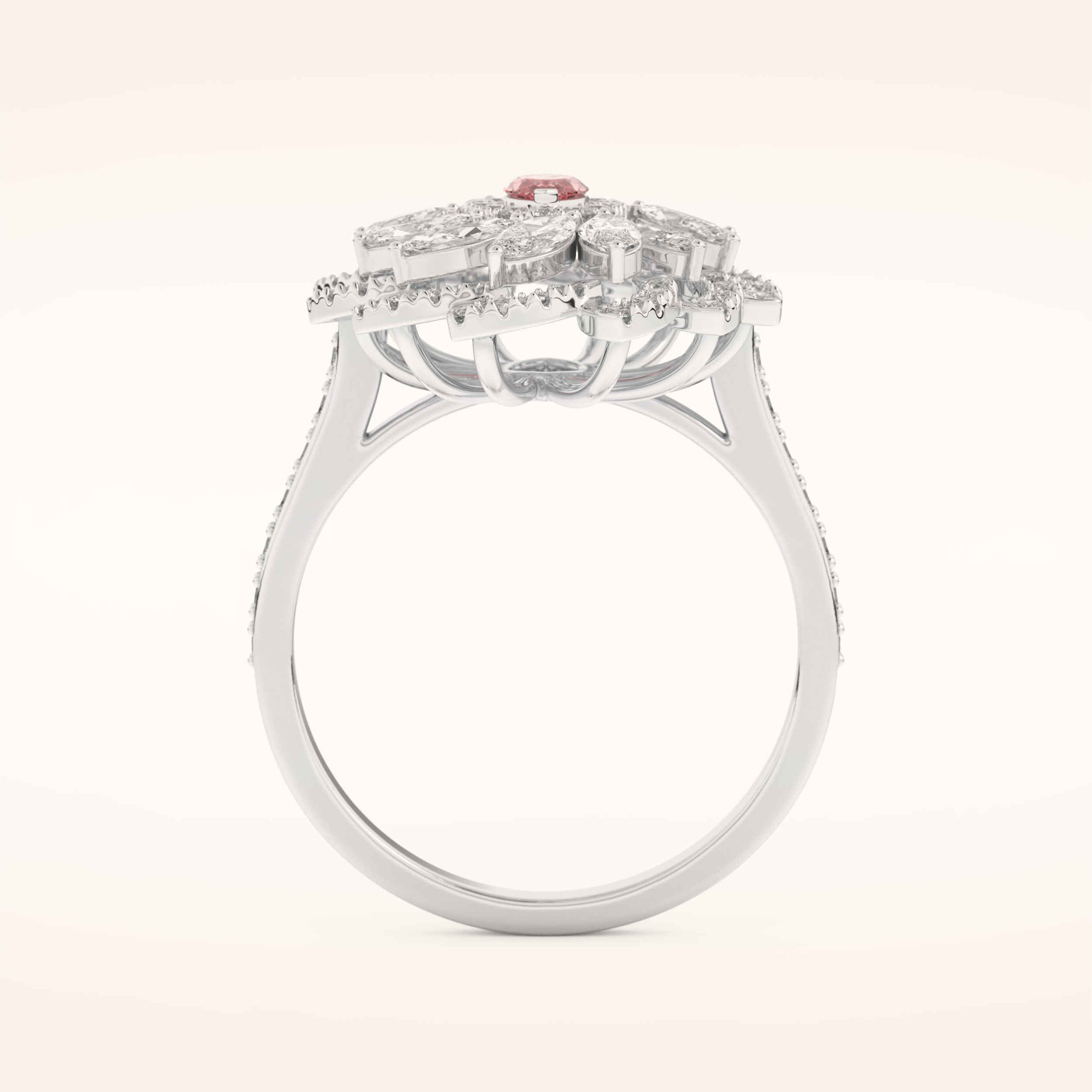 0.18 CT Marquise Shaped Cluster Moissanite Engagement Ring