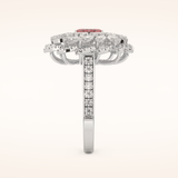 0.18 CT Marquise Shaped Cluster Moissanite Engagement Ring