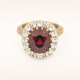 8.21 CT Cushion Shaped Cluster Moissanite Engagement Ring