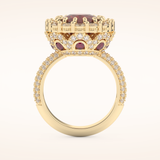 8.21 CT Cushion Shaped Cluster Moissanite Engagement Ring