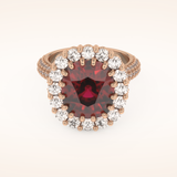 8.21 CT Cushion Shaped Cluster Moissanite Engagement Ring