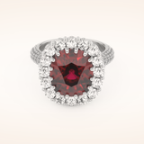 8.21 CT Cushion Shaped Cluster Moissanite Engagement Ring