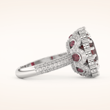 8.21 CT Cushion Shaped Cluster Moissanite Engagement Ring
