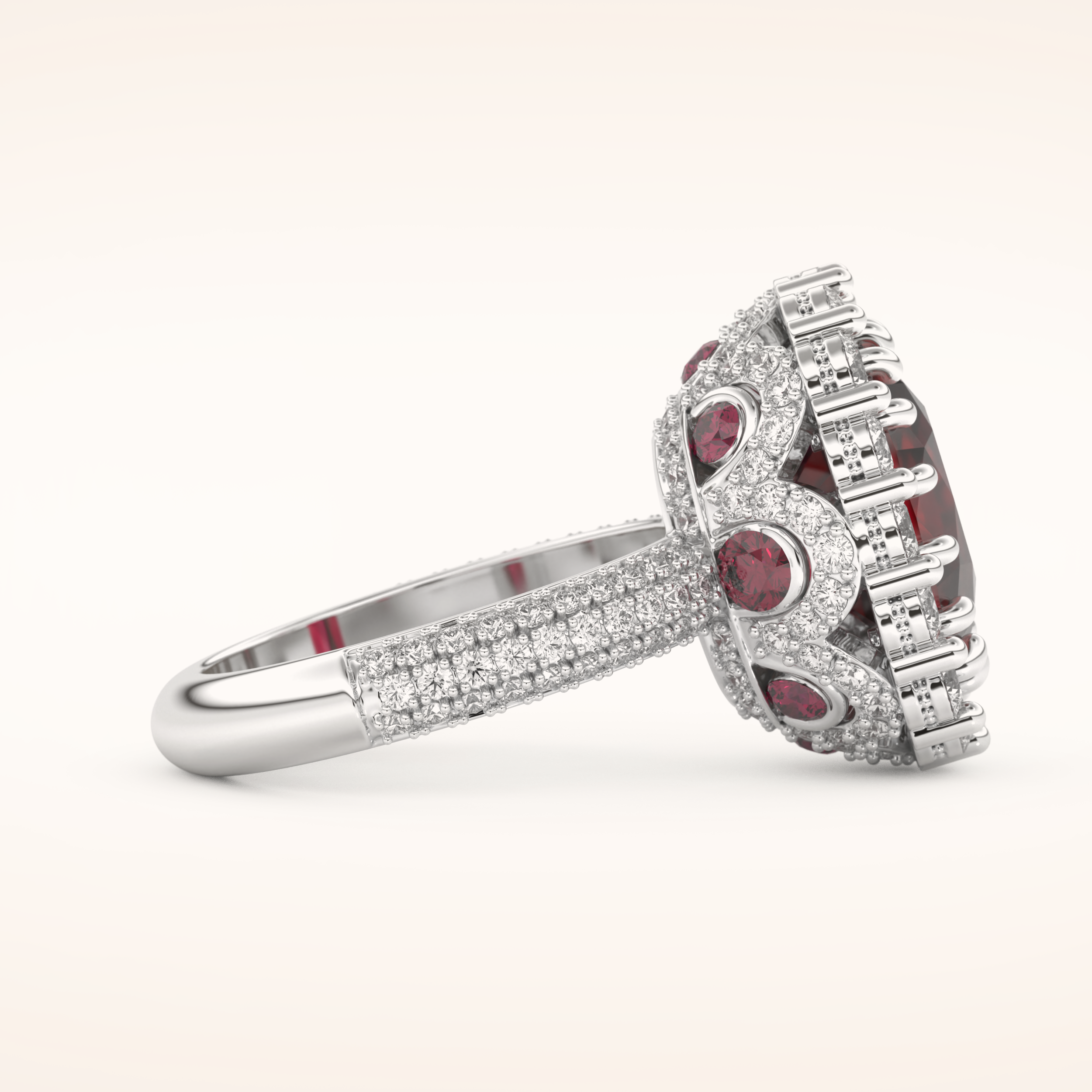 8.21 CT Cushion Shaped Cluster Moissanite Engagement Ring
