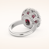 8.21 CT Cushion Shaped Cluster Moissanite Engagement Ring