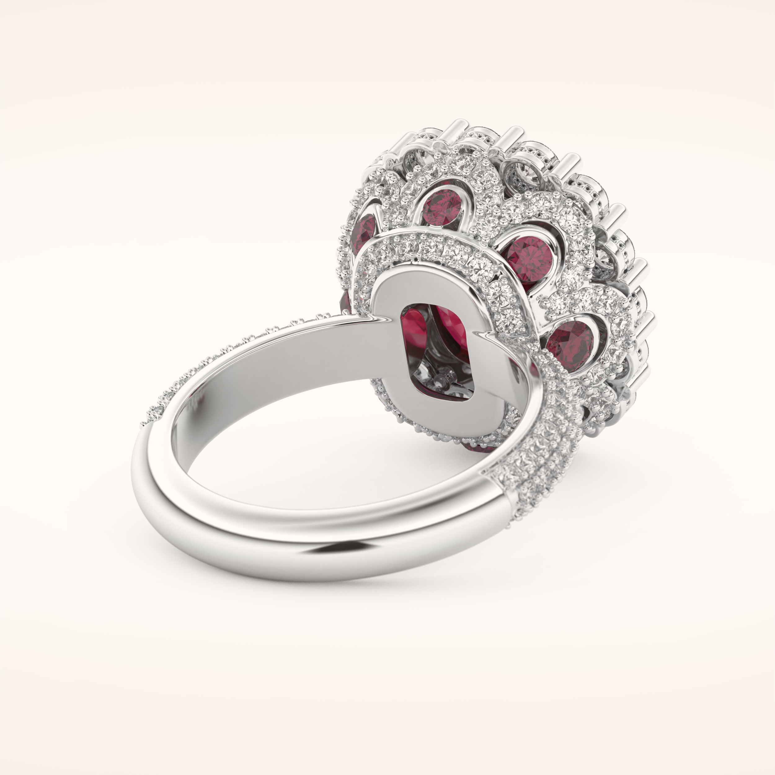8.21 CT Cushion Shaped Cluster Moissanite Engagement Ring