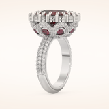 8.21 CT Cushion Shaped Cluster Moissanite Engagement Ring