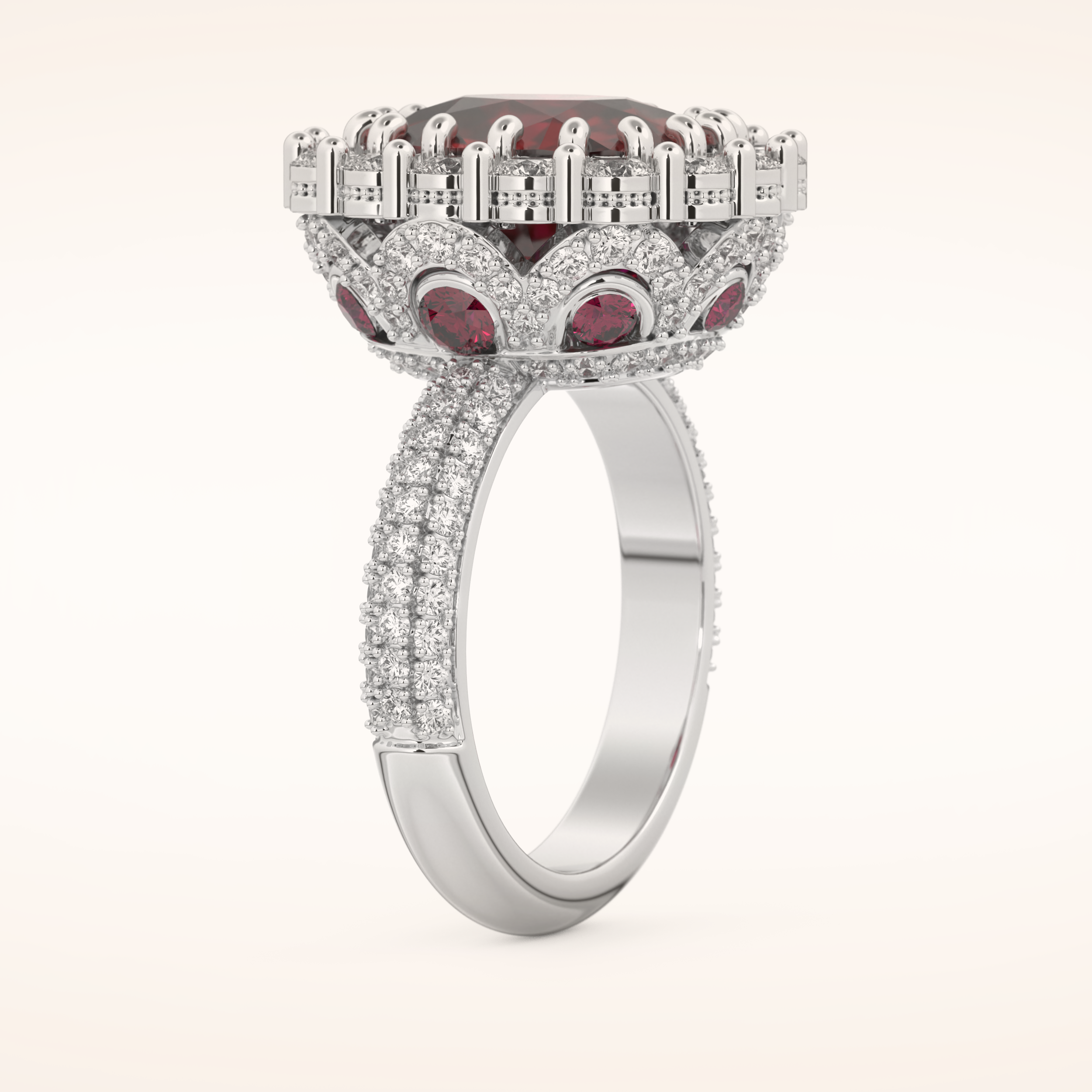 8.21 CT Cushion Shaped Cluster Moissanite Engagement Ring