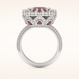8.21 CT Cushion Shaped Cluster Moissanite Engagement Ring