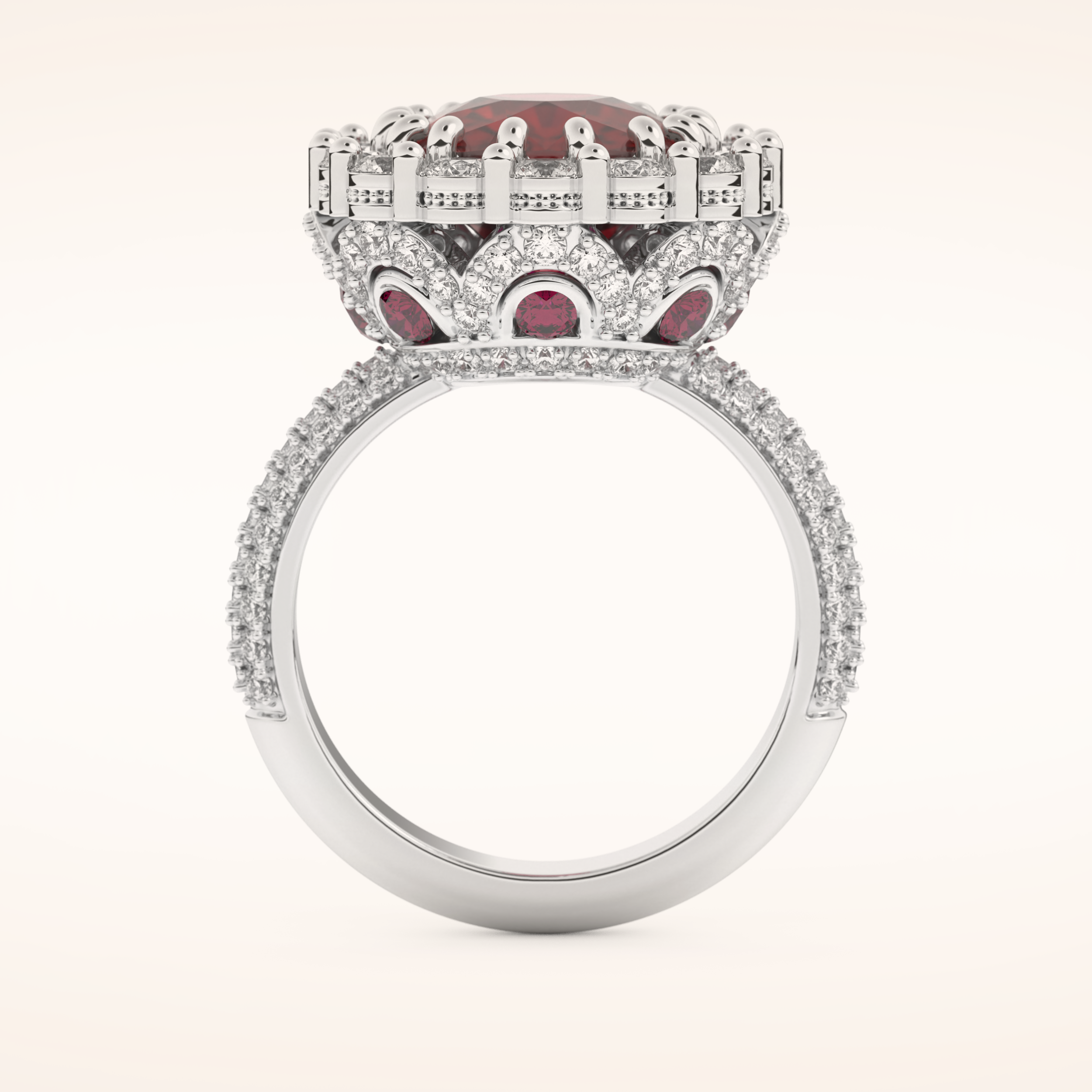 8.21 CT Cushion Shaped Cluster Moissanite Engagement Ring