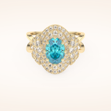 1.43 CT Oval Shaped Cluster & Split Shank Moissanite Engagement Ring