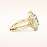 1.43 CT Oval Shaped Cluster & Split Shank Moissanite Engagement Ring