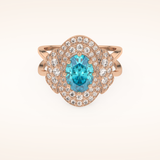 1.43 CT Oval Shaped Cluster & Split Shank Moissanite Engagement Ring
