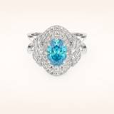 1.43 CT Oval Shaped Cluster & Split Shank Moissanite Engagement Ring