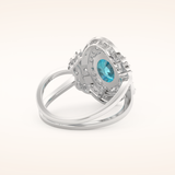 1.43 CT Oval Shaped Cluster & Split Shank Moissanite Engagement Ring