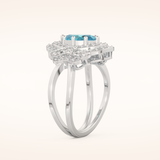 1.43 CT Oval Shaped Cluster & Split Shank Moissanite Engagement Ring