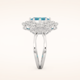 1.43 CT Oval Shaped Cluster & Split Shank Moissanite Engagement Ring