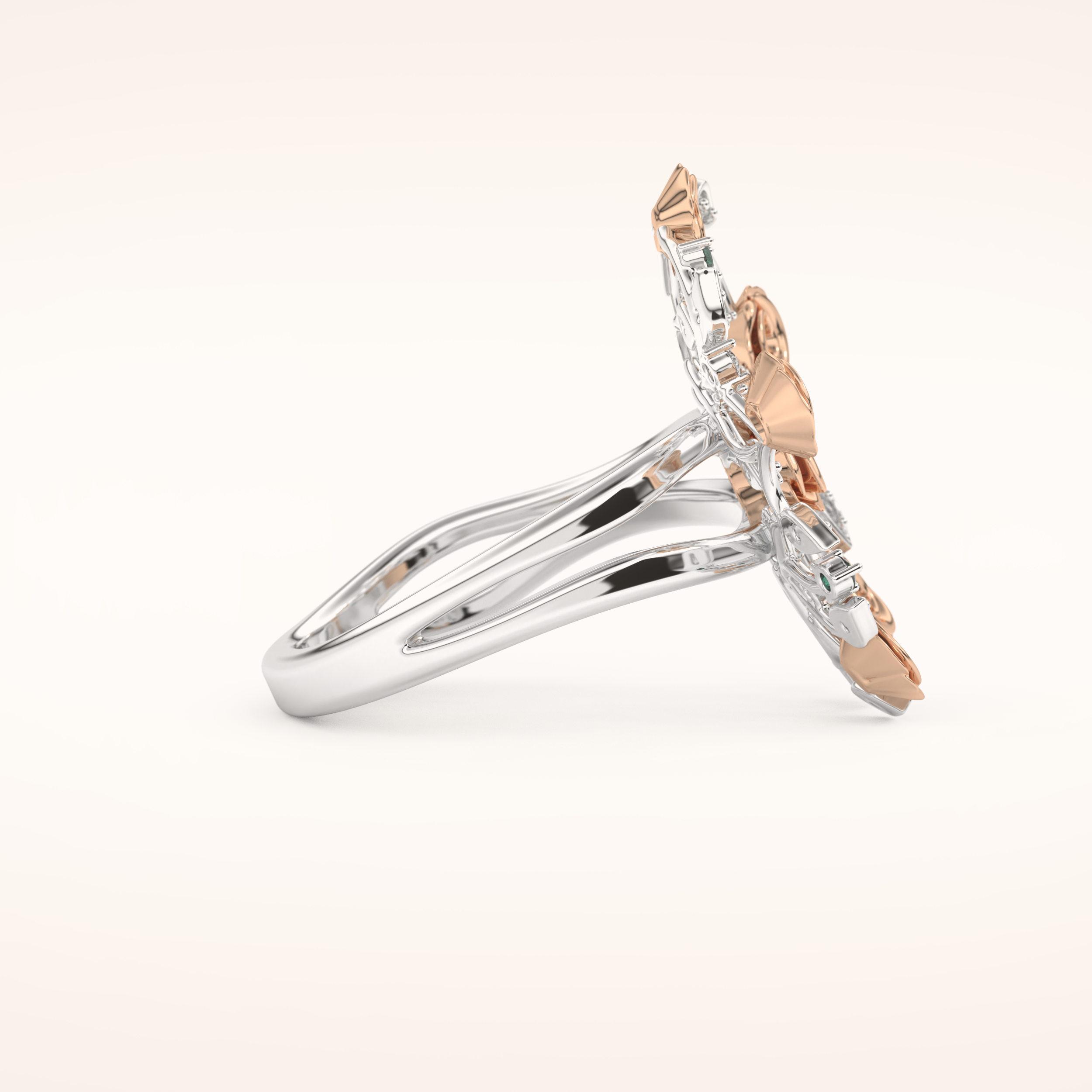 0.13 TCW Round Shaped Moissanite Multiple Stone Wedding Band