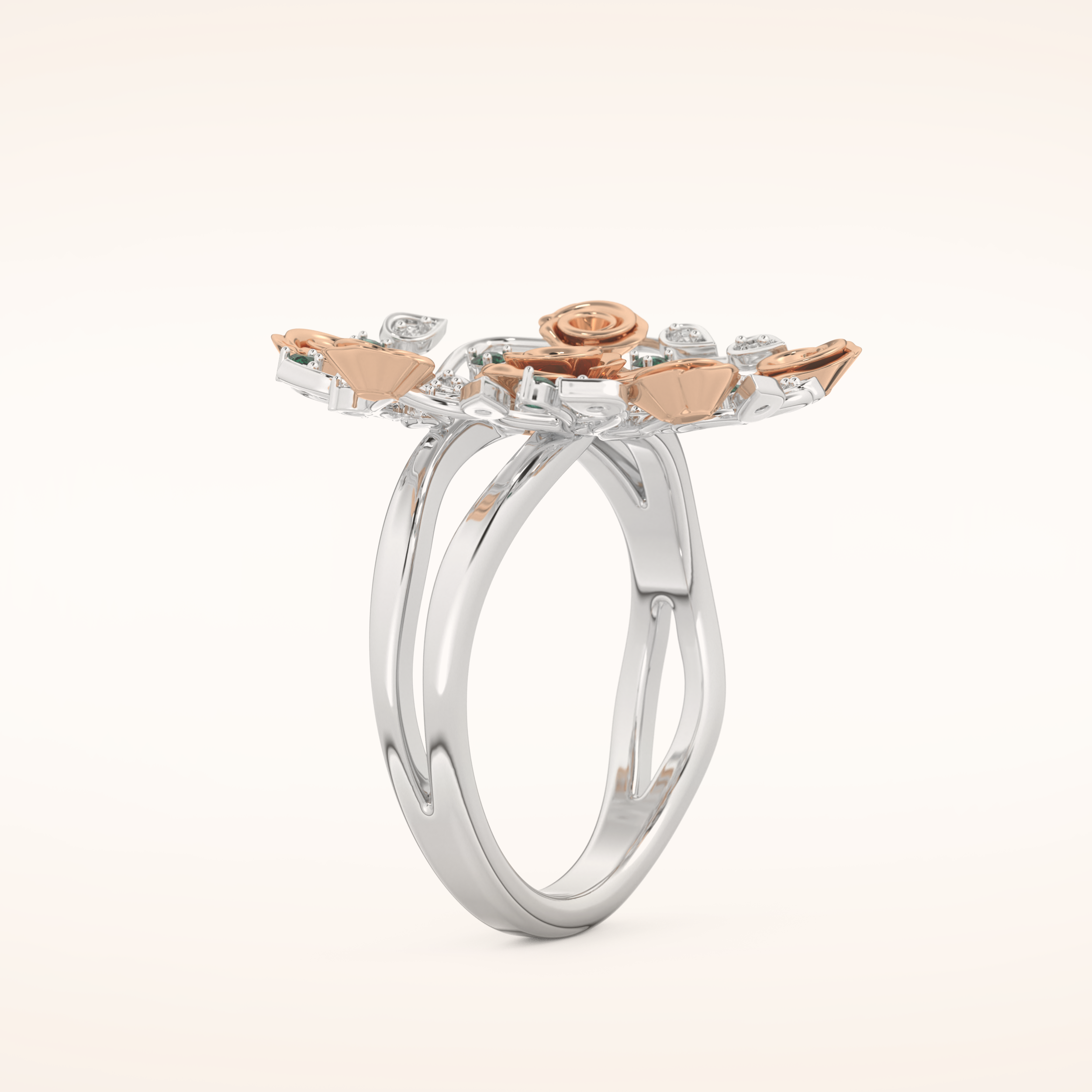 0.13 TCW Round Shaped Moissanite Multiple Stone Wedding Band