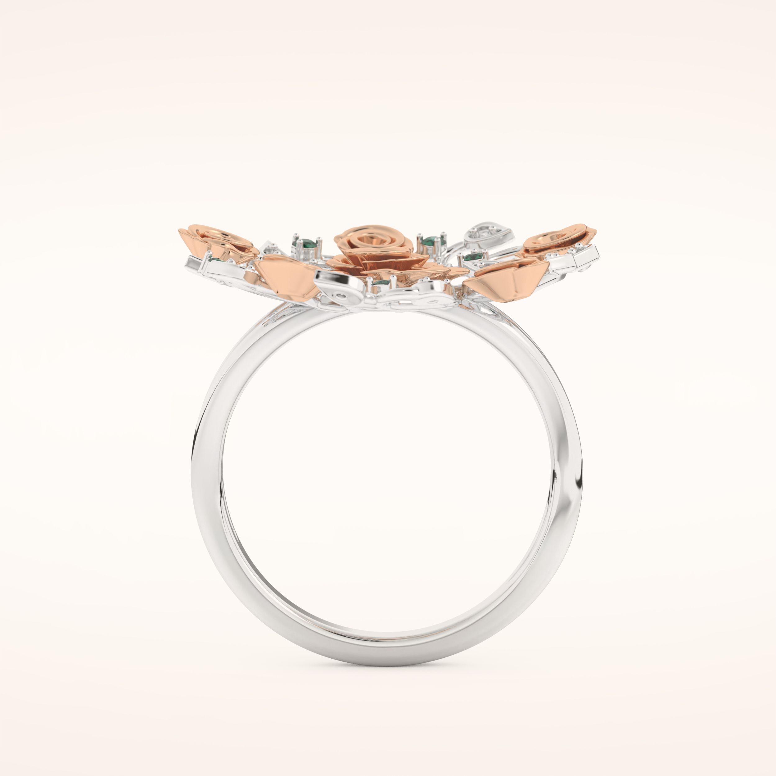 0.13 TCW Round Shaped Moissanite Multiple Stone Wedding Band