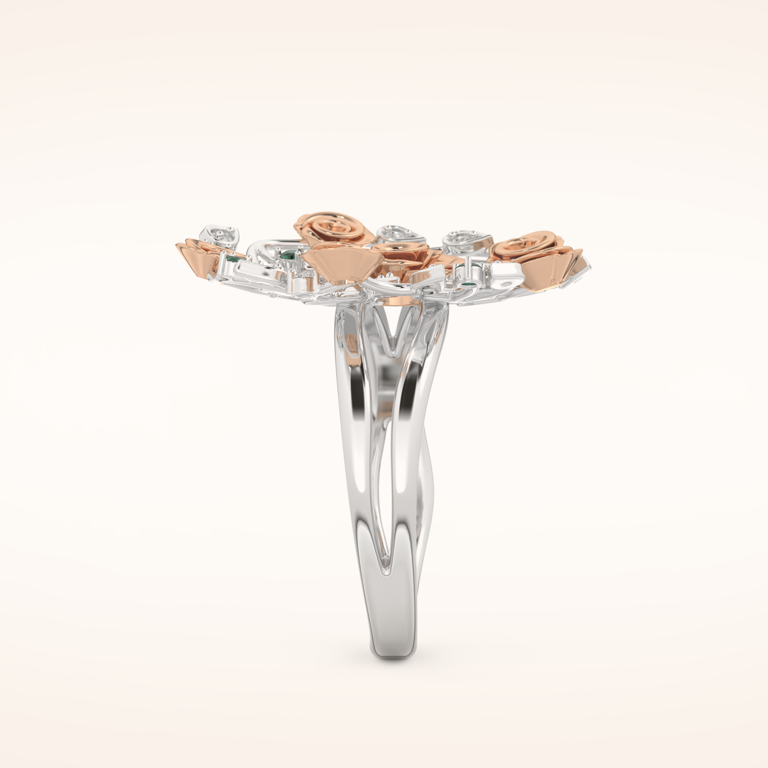 0.13 TCW Round Shaped Moissanite Multiple Stone Wedding Band