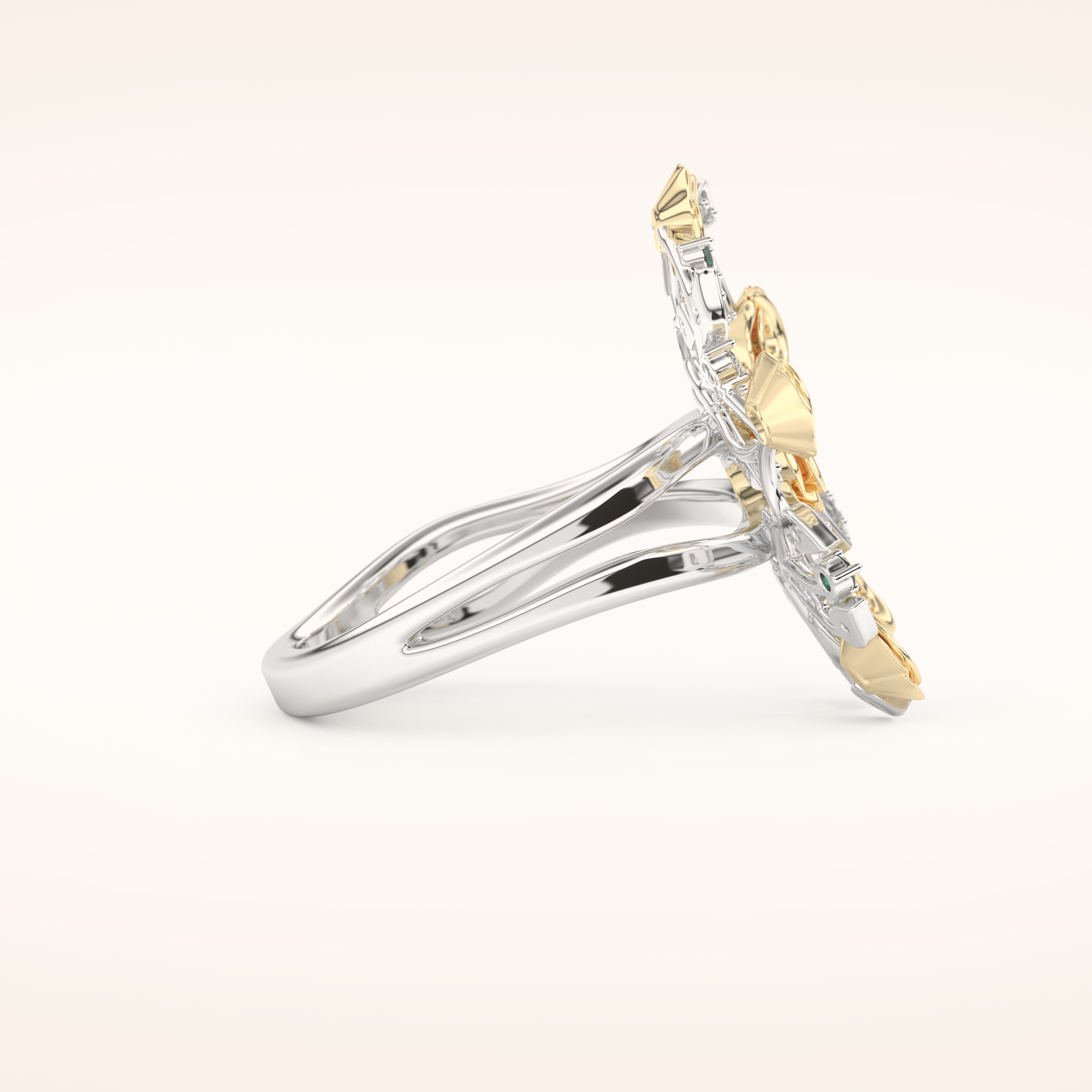 0.13 TCW Round Shaped Moissanite Multiple Stone Wedding Band