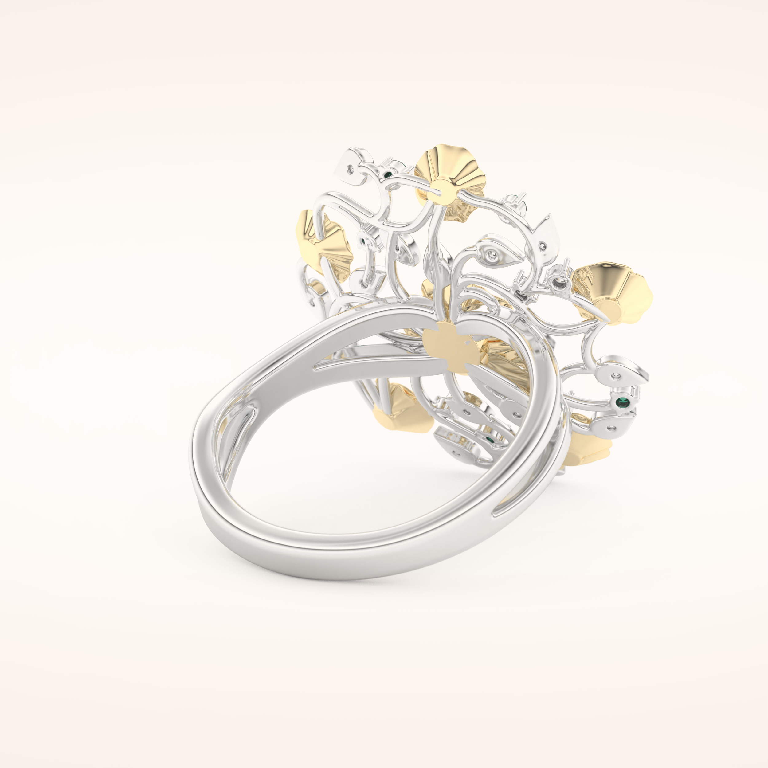 0.13 TCW Round Shaped Moissanite Multiple Stone Wedding Band