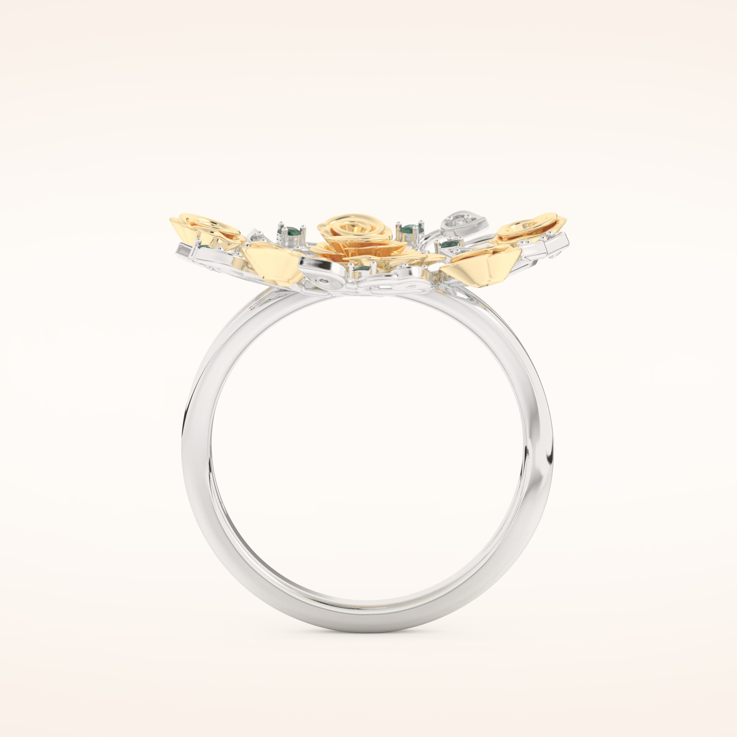 0.13 TCW Round Shaped Moissanite Multiple Stone Wedding Band