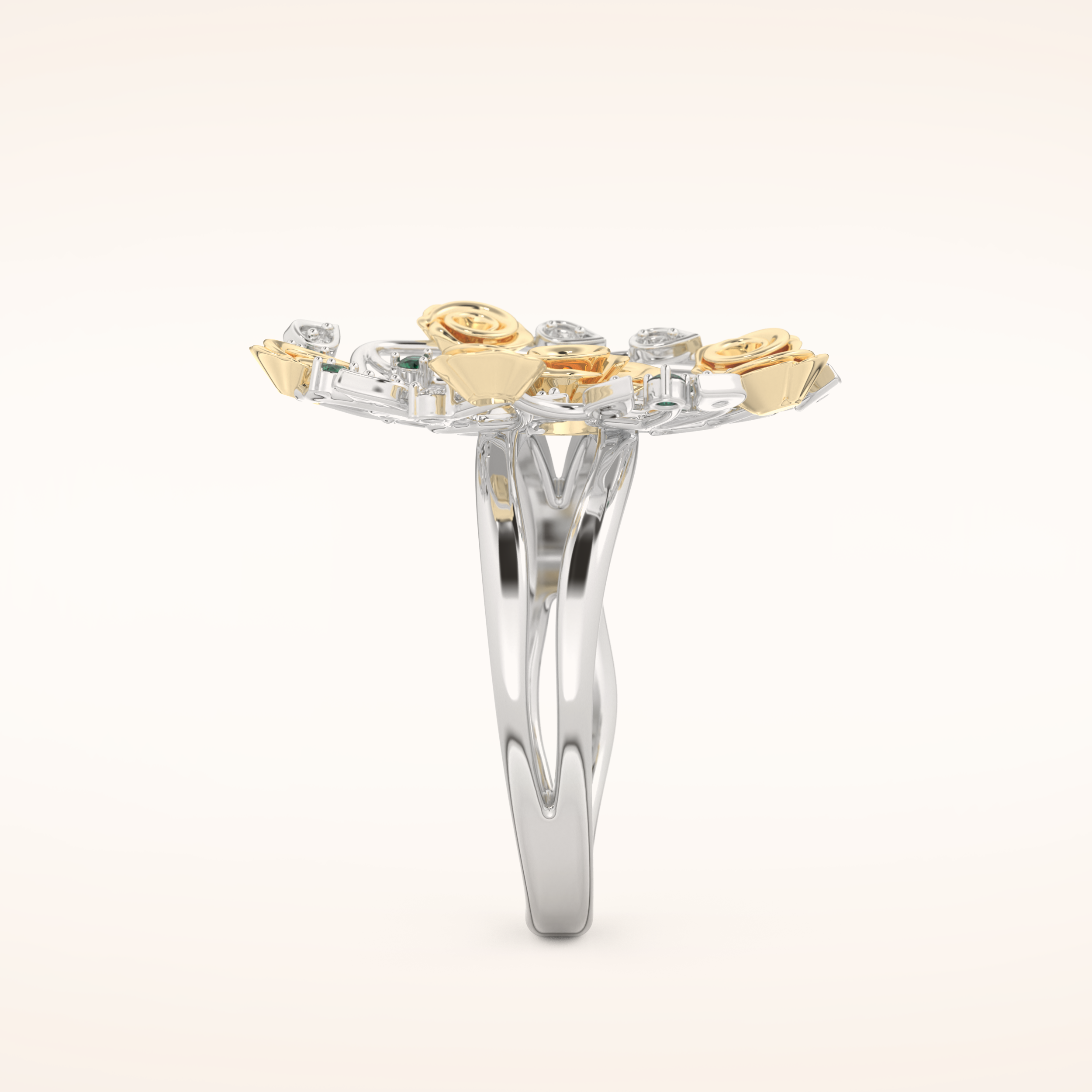0.13 TCW Round Shaped Moissanite Multiple Stone Wedding Band