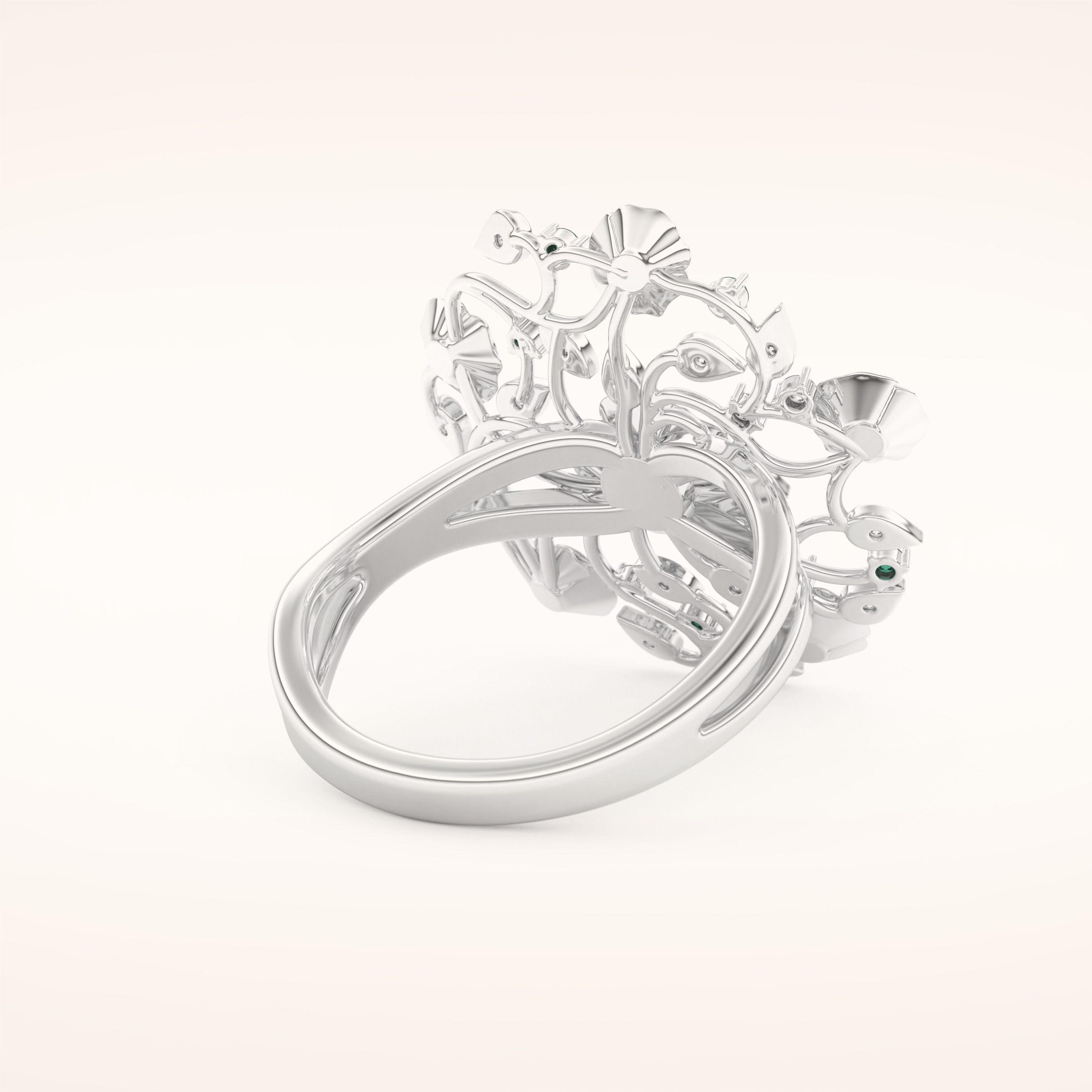 0.13 TCW Round Shaped Moissanite Multiple Stone Wedding Band
