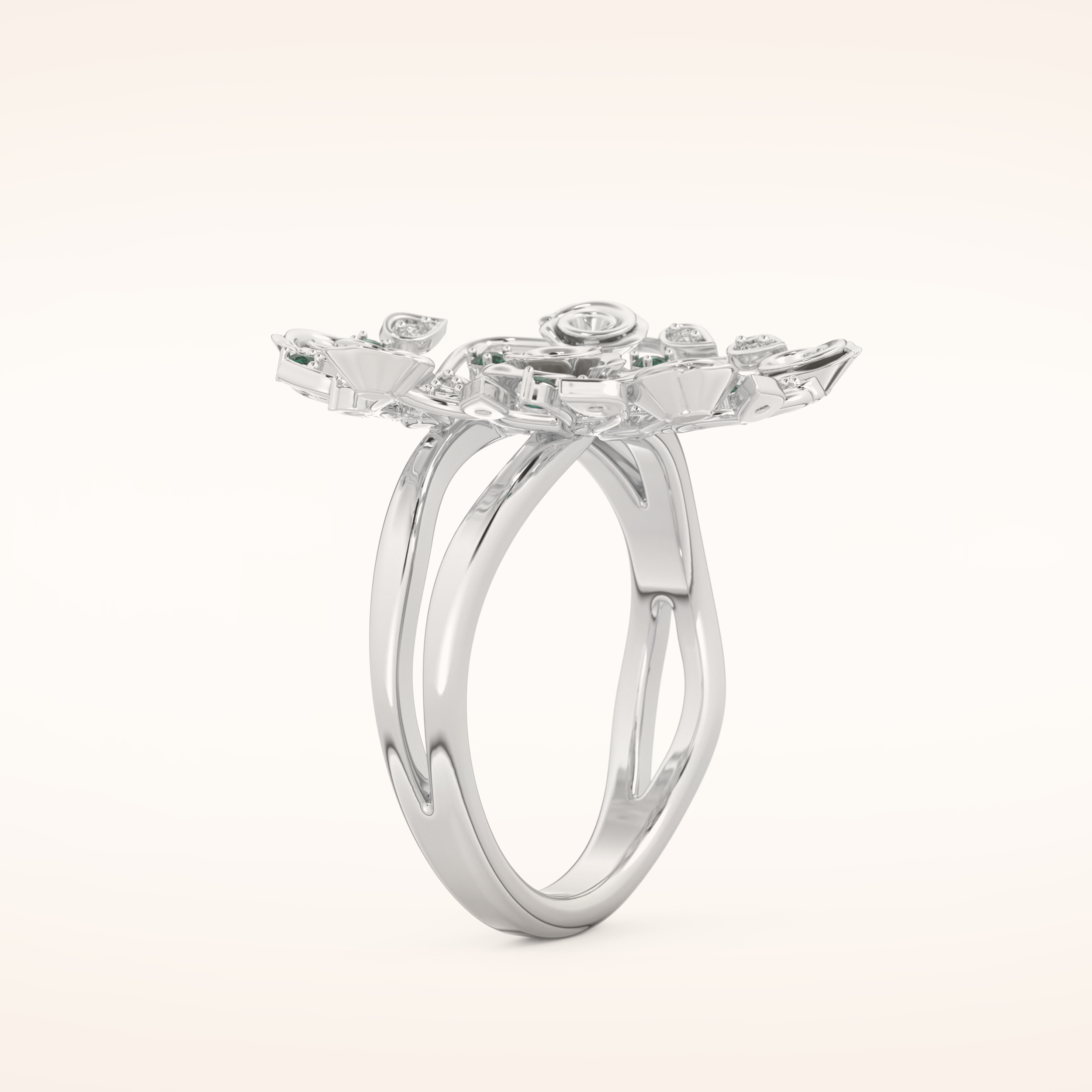 0.13 TCW Round Shaped Moissanite Multiple Stone Wedding Band